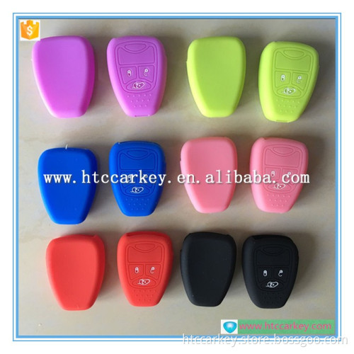3 button silicone rubber key cover for chrysler car key case